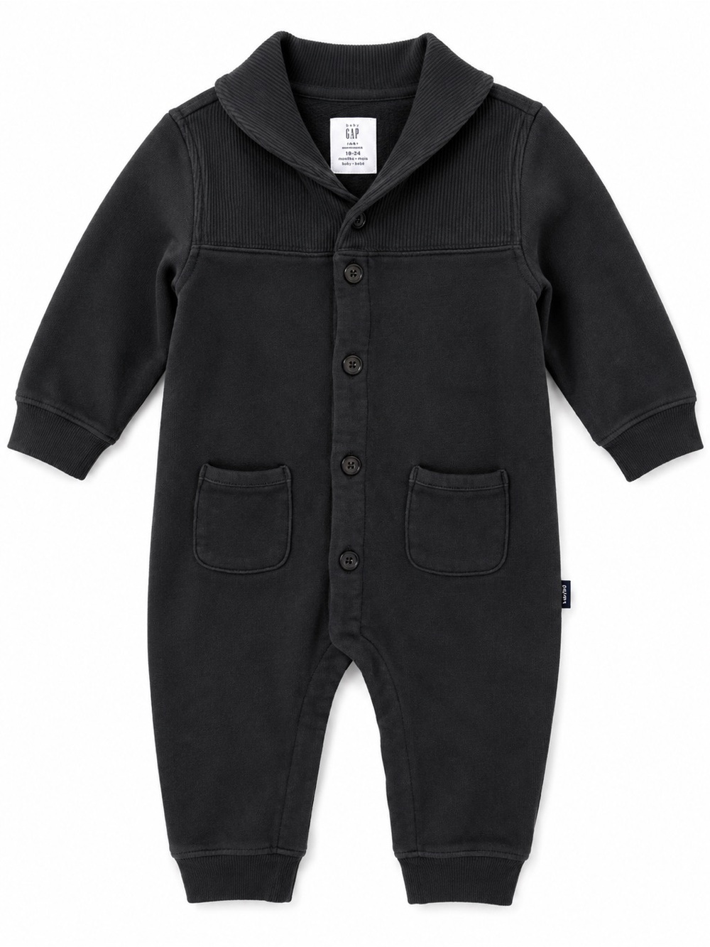 GAP Black Shawl Collar Baby One-Piece Footie